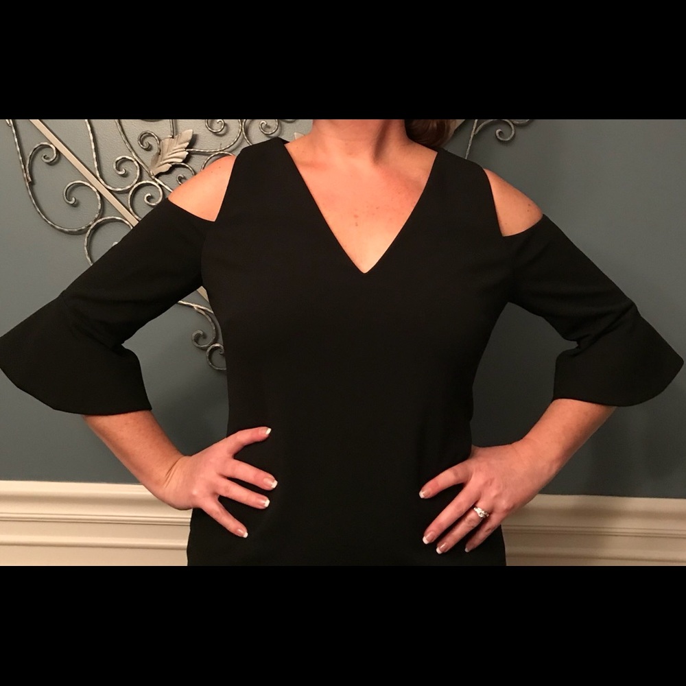 Antonio Melani cold shoulder black dress